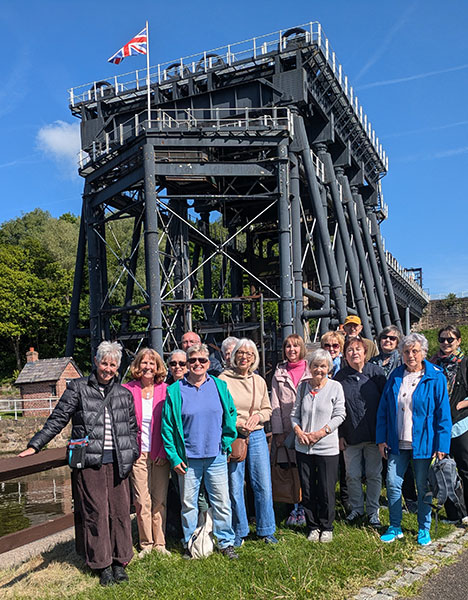 Jean Atkin leads a poetry workshop at the Anderton Boat Lift and Danny Steamship